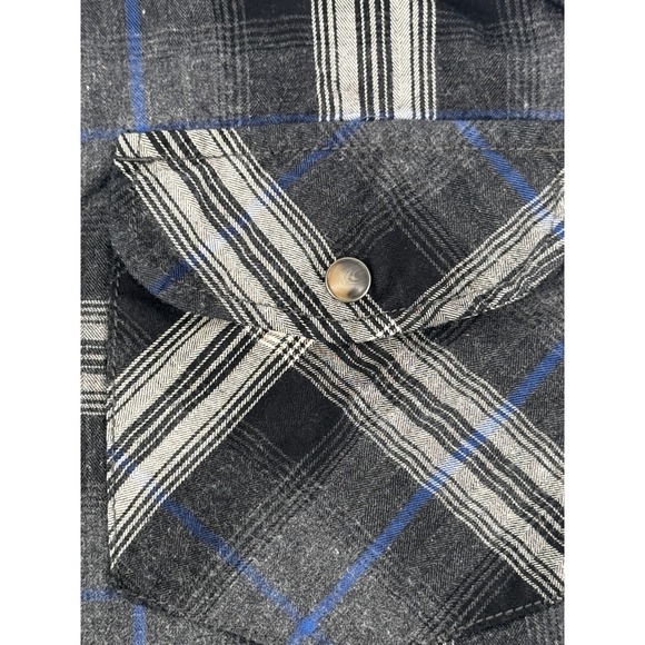 American Eagle Outfitters XXL Flannel Shirt Pearl Snap Plaid Western Long Sleeve - Picture 3 of 14